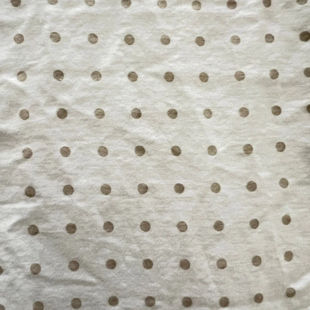 Ralph Lauren‎ Twin Flat Sheet Beige Polka Dot 100% Cotton Lauren Home Bedding